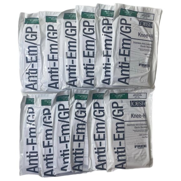 JOBST Knee-Hi Seamless Elastic Stockings 12 ANTI-EM/GP X-Large NEW IN BOX - Picture 7 of 8